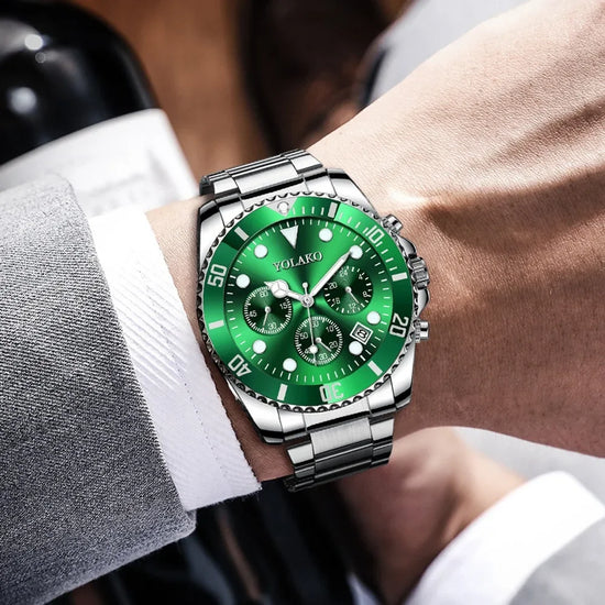 reloj hombre Fashion Men Stainless Steel Watch Luxury Calendar Quartz Wrist Watch Business Watches Man Clock relogio masculino