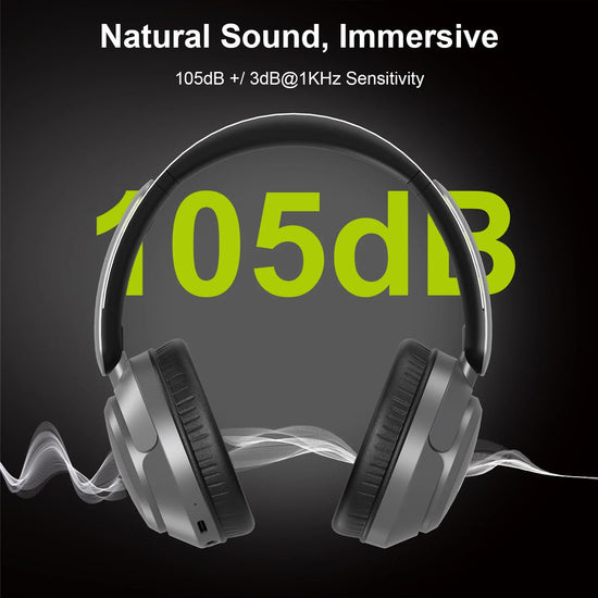 Wireless Headphones Over-ear Headphone ANC Noise Canceling Natural Sound Immersive 105dB Hi-Res Spatial Audio Earphone 60-hour